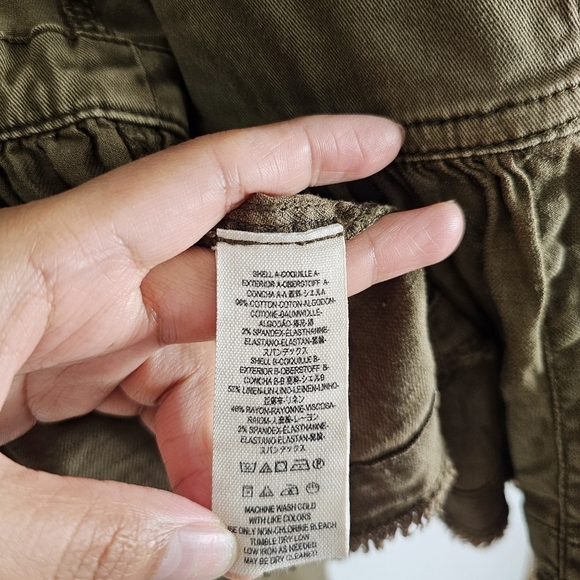 Free People Olive Green Military Bomber Jacket Size XS - Picture 10 of 10